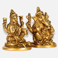 Antique Brass Lakshmi Ganesh Idol 6