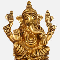 Antique Brass Lakshmi Ganesh Idol 6