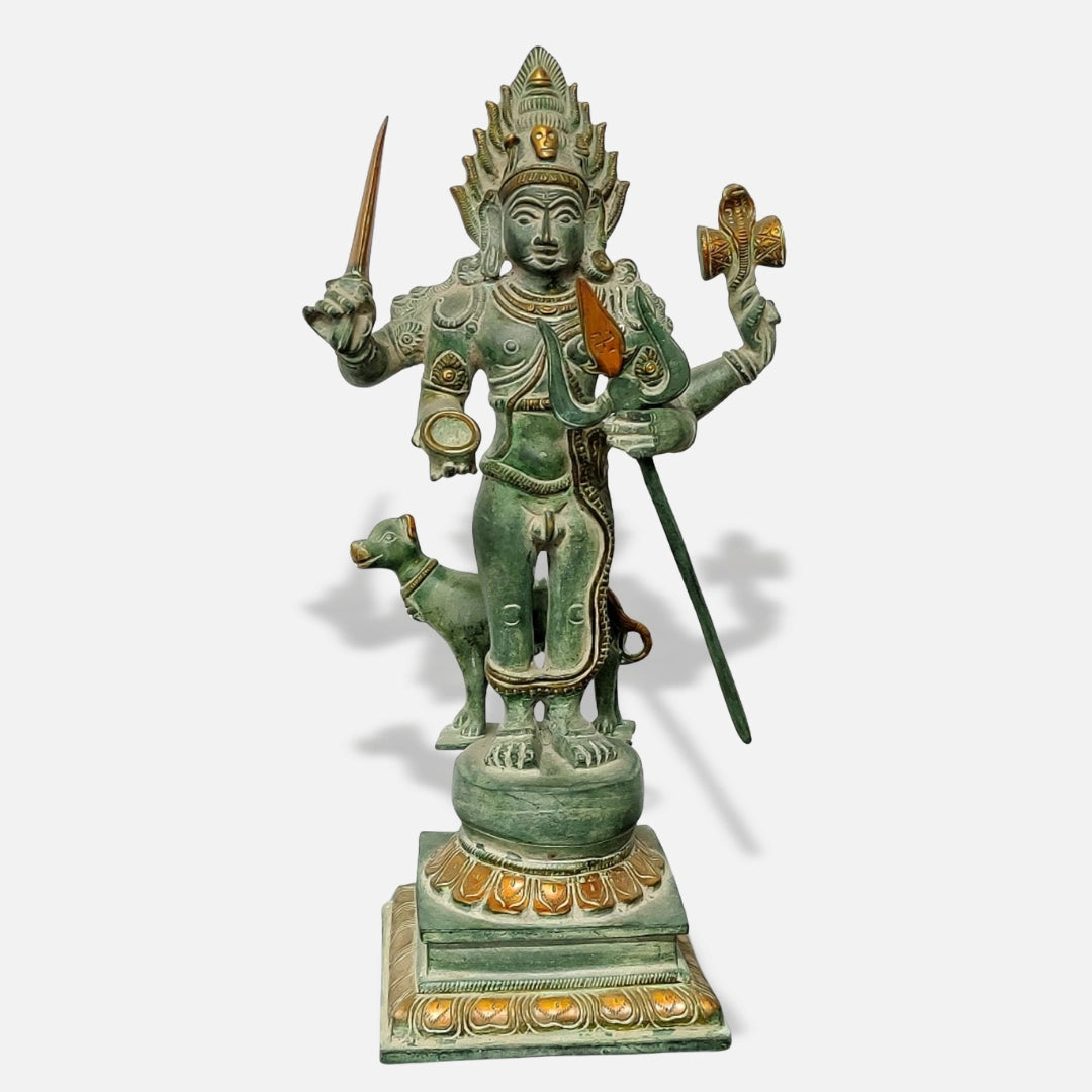 Green Brass Ayyanar Idol