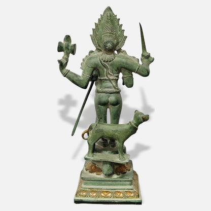 Green Brass Ayyanar Idol