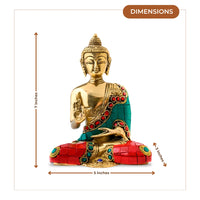 Brass Budha Idol in Abhaya Mudra