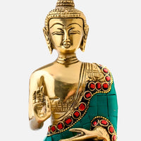Brass Budha Idol in Abhaya Mudra