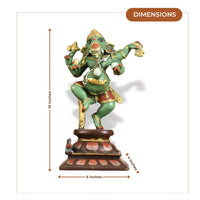 Green Dancing Ganesha Idol