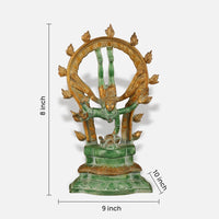 Green Brass Nataraja Idol