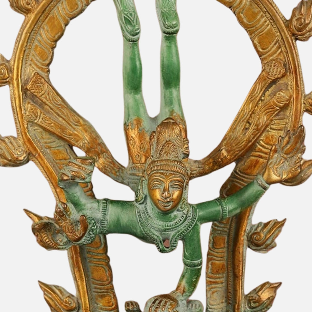 Green Brass Nataraja Idol