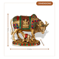 Brass Kamdhenu Cow with Calf