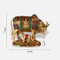 Brass Kamdhenu Cow with Calf