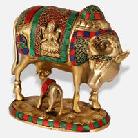 Brass Kamdhenu Cow with Calf