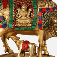 Brass Kamdhenu Cow with Calf