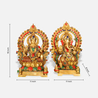 Lakshmi Ganesha Brass Idol 1