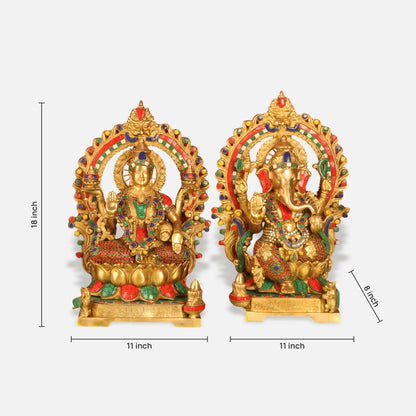 Lakshmi Ganesha Brass Idol 1