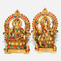 Lakshmi Ganesha Brass Idol 1