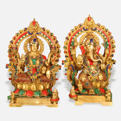 Lakshmi Ganesha Brass Idol 1
