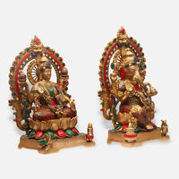 Lakshmi Ganesha Brass Idol 1