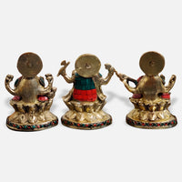 Lakshmi Ganesha Saraswati Brass Idol 1