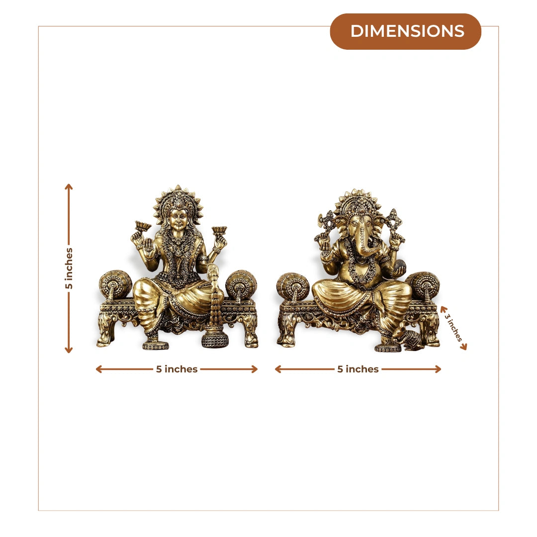 Lakshmi Ganesha Brass Idol 2
