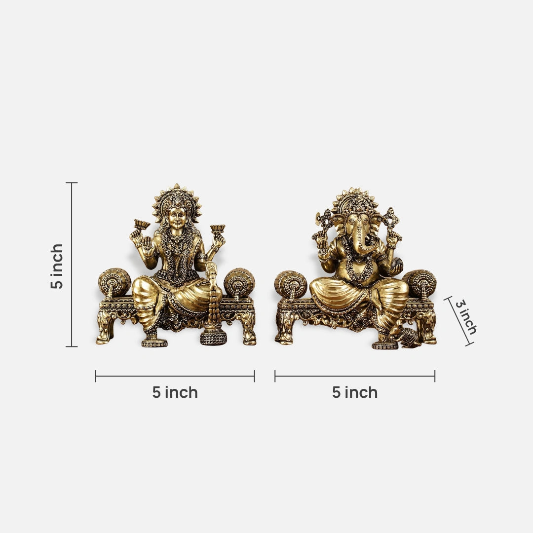 Lakshmi Ganesha Brass Idol 2