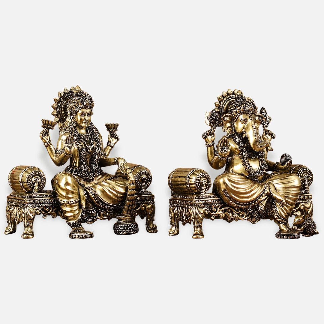 Lakshmi Ganesha Brass Idol 2