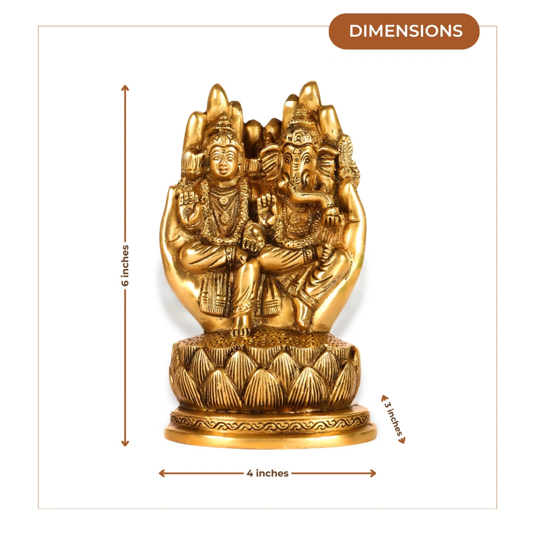 Lakshmi Ganesha Brass Idol 5