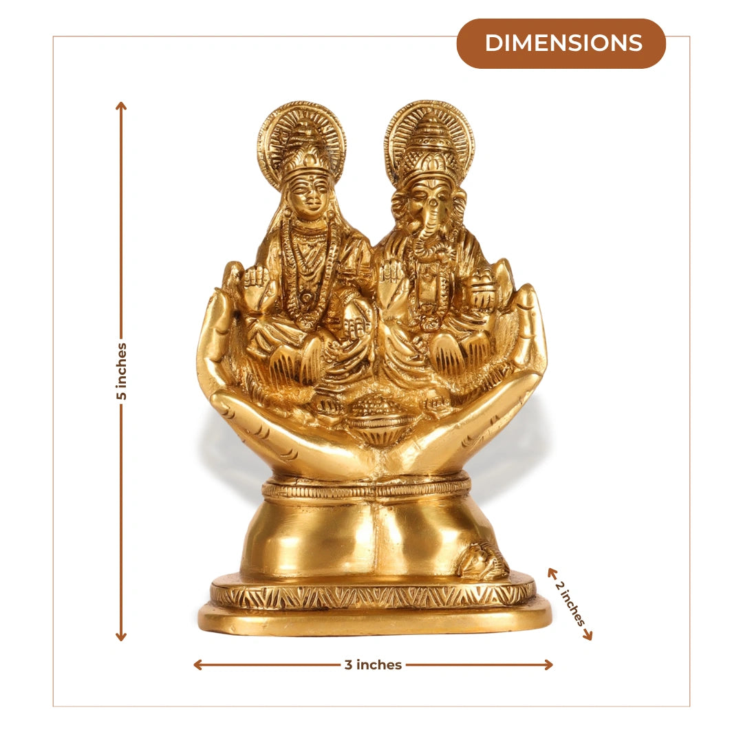 Lakshmi Ganesha Brass Idol 6