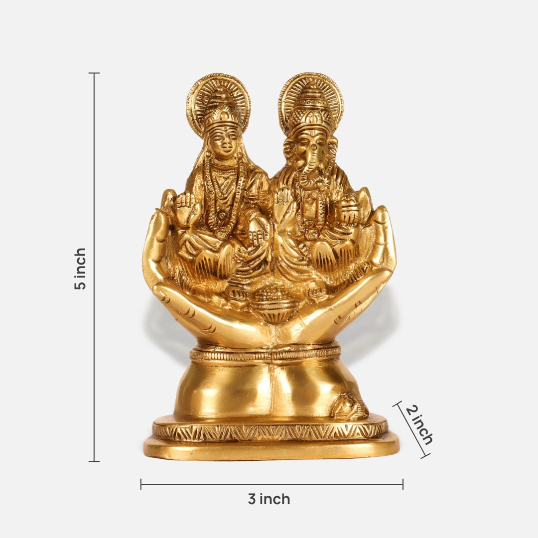 Lakshmi Ganesha Brass Idol 6