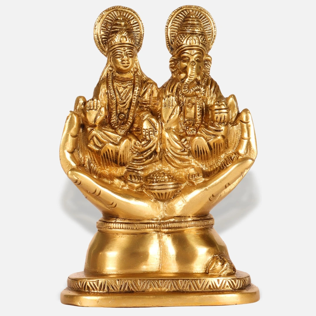 Lakshmi Ganesha Brass Idol 6