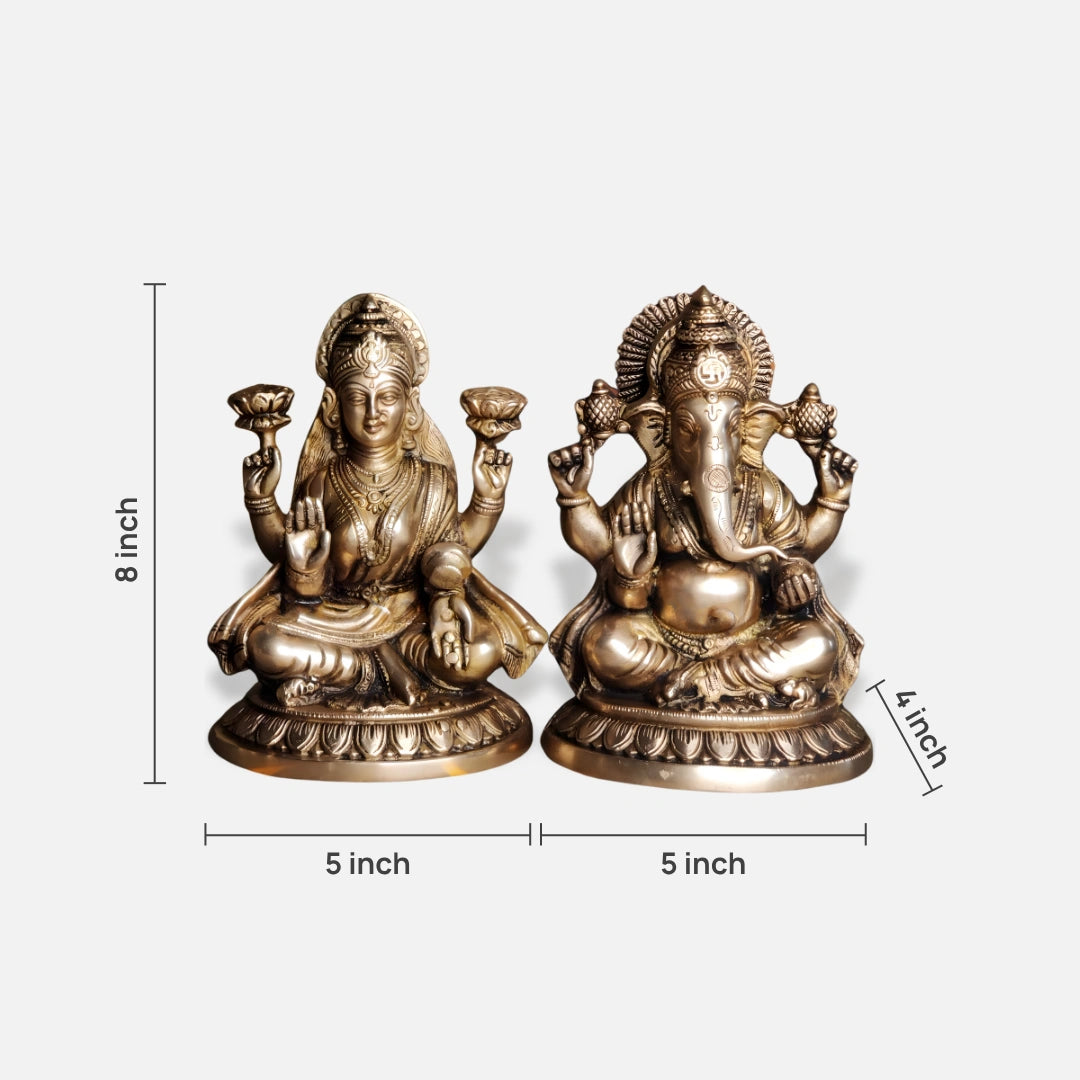 Lakshmi Ganesha Brass idol 7