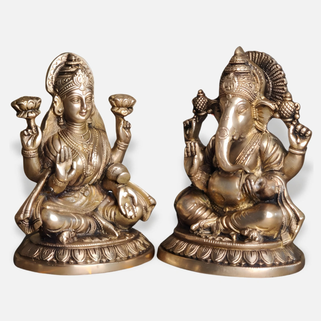 Lakshmi Ganesha Brass idol 7