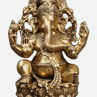 Brass Lakshmi Ganesha Saraswati Idol 7