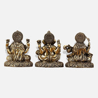 Lakshmi Ganesha Saraswati Brass Idol 3