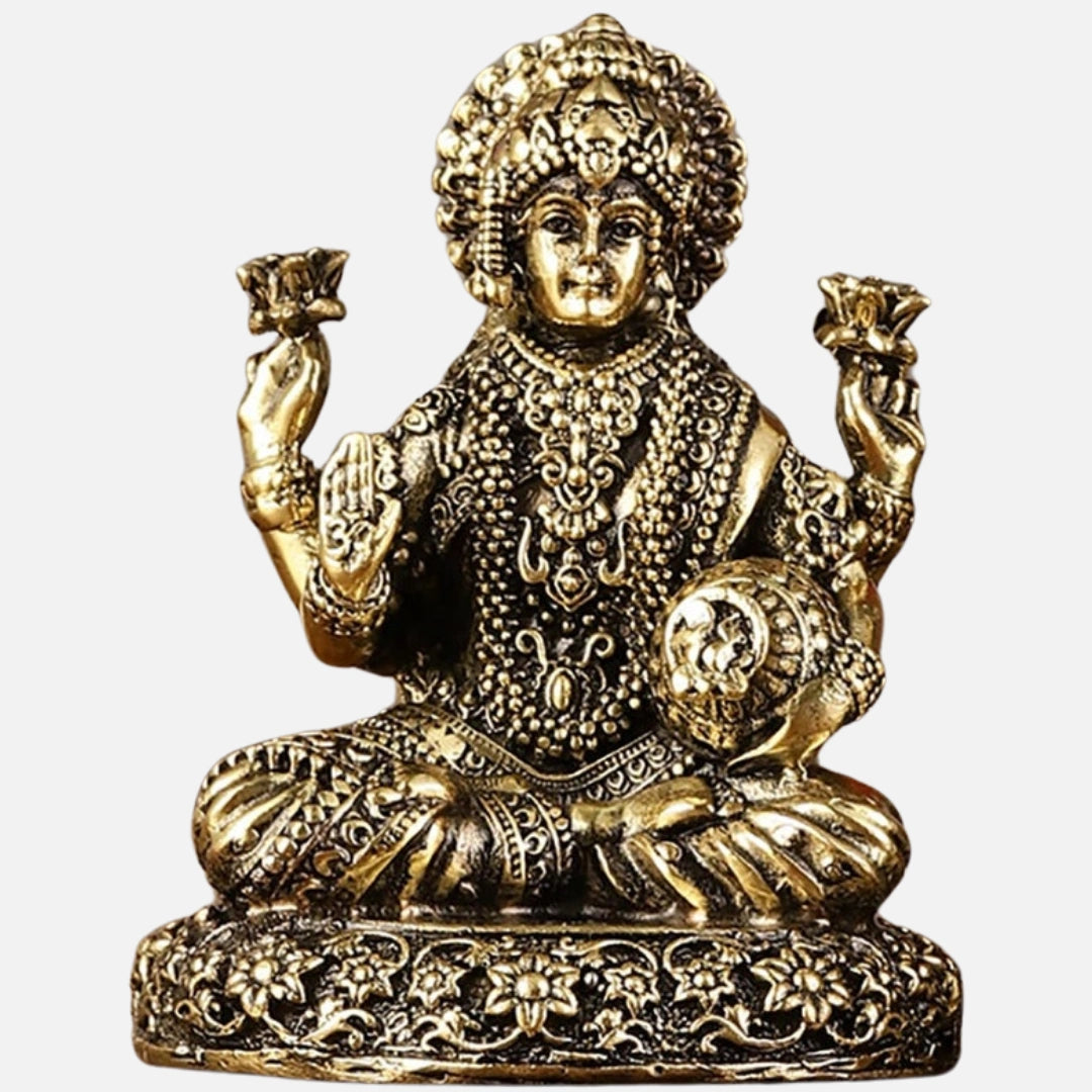 Lakshmi Ganesha Saraswati Brass Idol 3