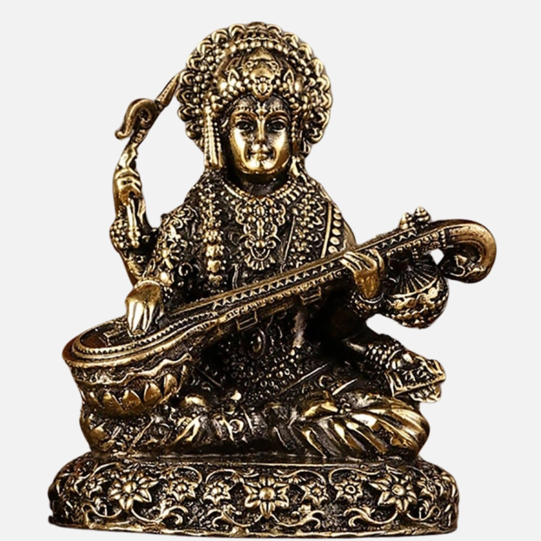 Lakshmi Ganesha Saraswati Brass Idol 3