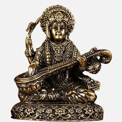 Lakshmi Ganesha Saraswati Brass Idol 3