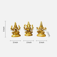 Lakshmi Ganesha Saraswati Brass Idol 4
