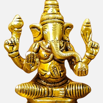 Lakshmi Ganesha Saraswati Brass Idol 4