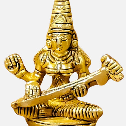 Lakshmi Ganesha Saraswati Brass Idol 4