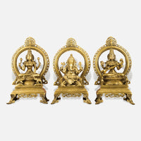 Lakshmi Ganesha Saraswati Brass Idol 5
