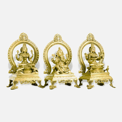 Lakshmi Ganesha Saraswati Brass Idol 5