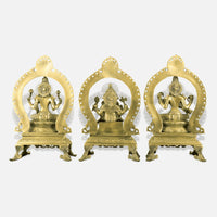 Lakshmi Ganesha Saraswati Brass Idol 5