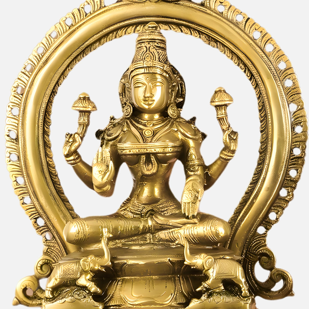 Lakshmi Ganesha Saraswati Brass Idol 5