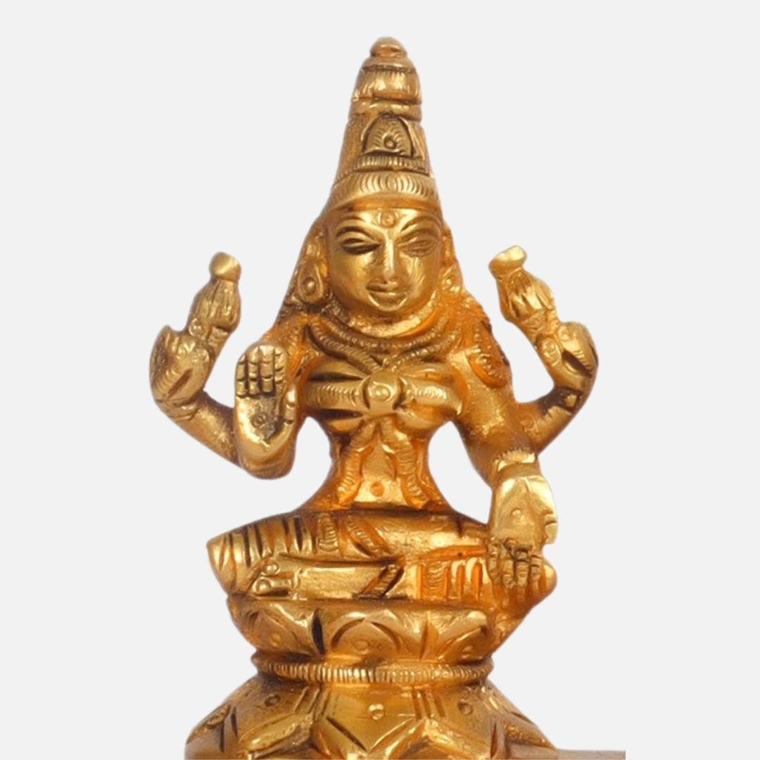 Lakshmi Ganesha Saraswati Brass Idol 6