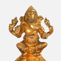 Lakshmi Ganesha Saraswati Brass Idol 6