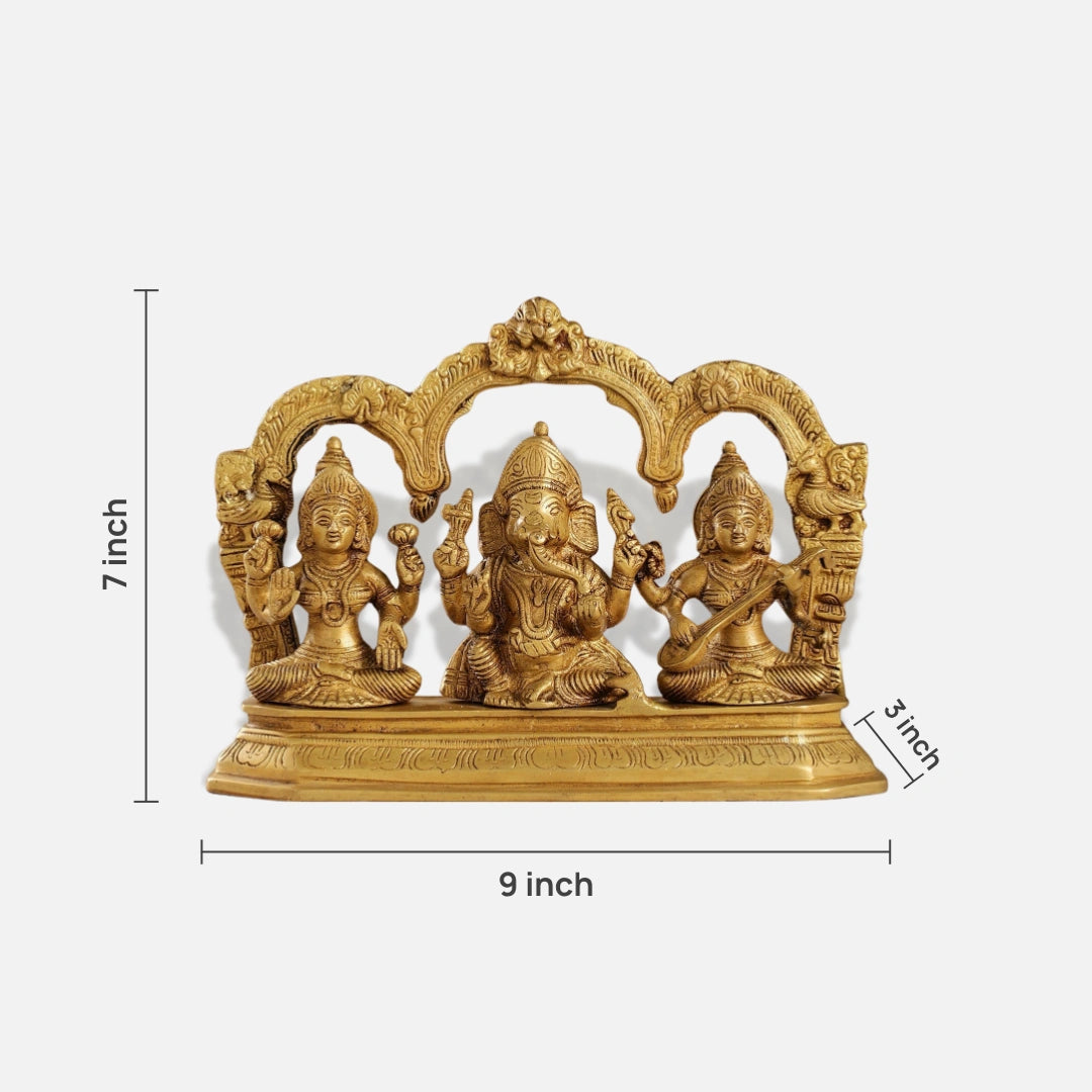 Brass Lakshmi Ganesh Saraswati Brass Idol 8