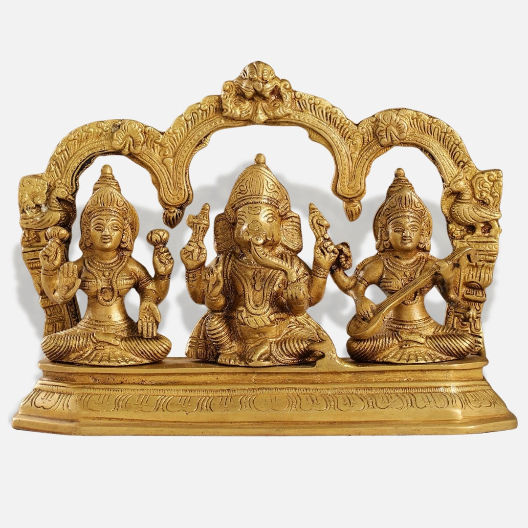 Brass Lakshmi Ganesh Saraswati Brass Idol 8