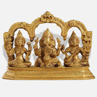 Brass Lakshmi Ganesh Saraswati Brass Idol 8
