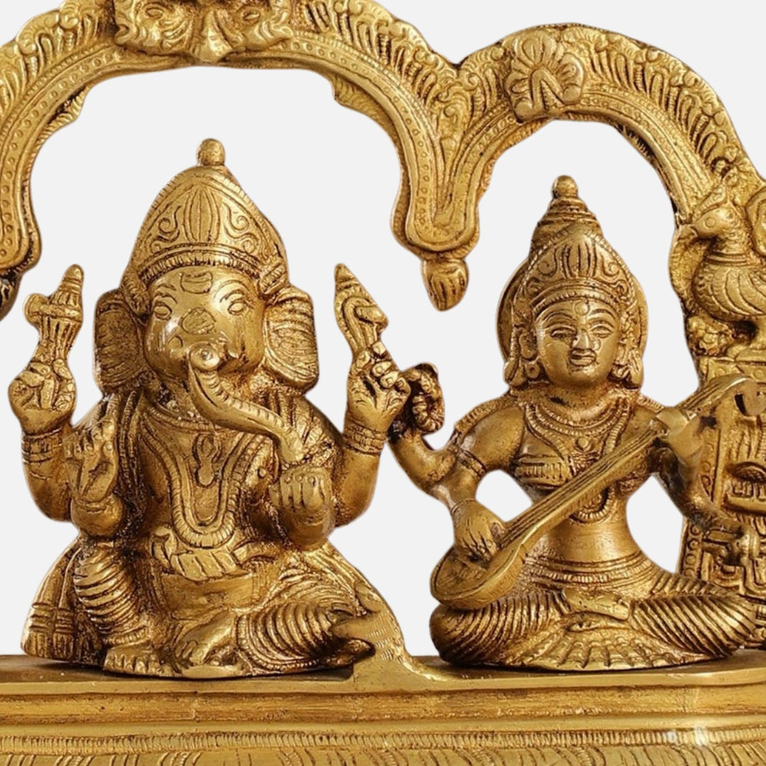 Brass Lakshmi Ganesh Saraswati Brass Idol 8