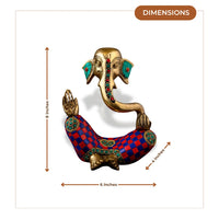 Brass Mosaic Ganpati Idol 1