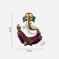 Brass Mosaic Ganpati Idol 1