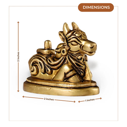 Nandi with Shiva Lingam Brass Idol