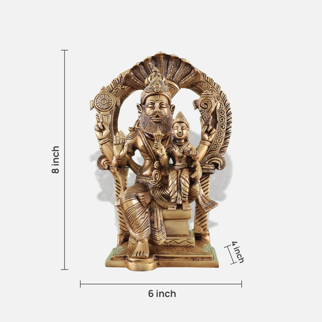 Lord Narsimha with Laxmi Brass Idol 1